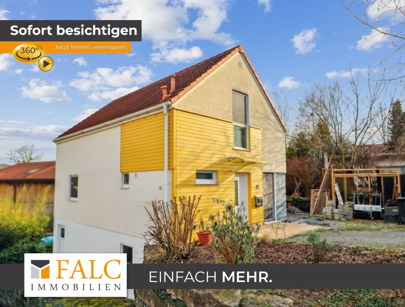 Ansicht Nordwest - Haus kaufen in Bretzfeld / Scheppach - So wollen wir leben – modernes Einfamilienhaus mit schönem Grundstück – FALC Immobilien Öhringen