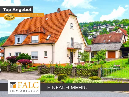 Titelbild - Haus kaufen in Neckarzimmern - Große Doppelhaushälfte mit Garage und Garten im Herzen von Neckarzimmern - FALC Immobilien Heilbronn