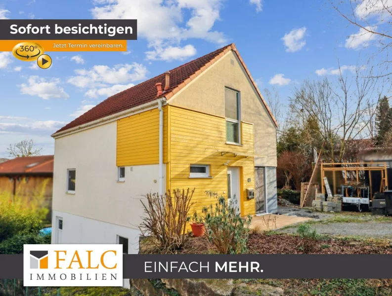 Ansicht Nordwest - Haus kaufen in Bretzfeld / Scheppach - So wollen wir leben – modernes Einfamilienhaus mit schönem Grundstück – FALC Immobilien Öhringen