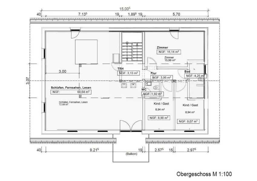 Grundriss Obergeschoss