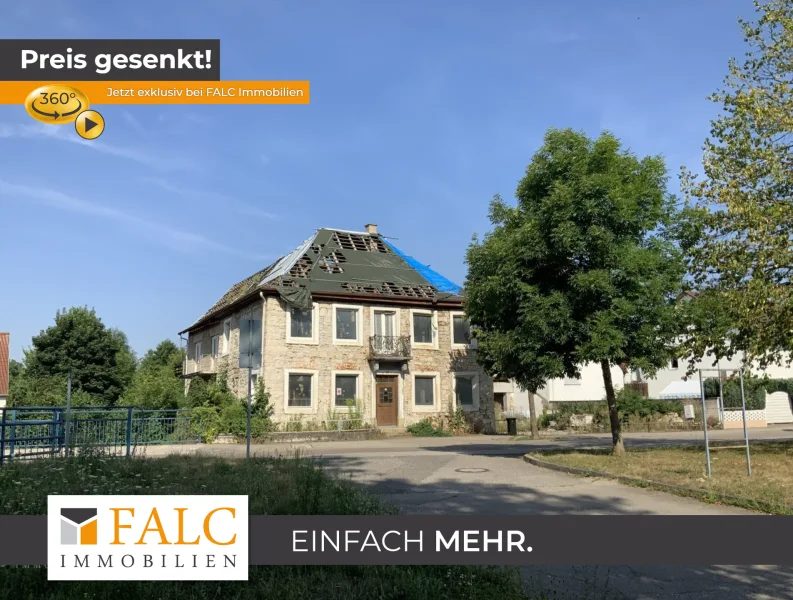 Außenansicht - Haus kaufen in Oberderdingen / Flehingen - Liebhaber aufgepasst ! Projektiertes MFH mit 5 Wohneinheiten & EFH mit Gartenhaus inkl Stellplätze