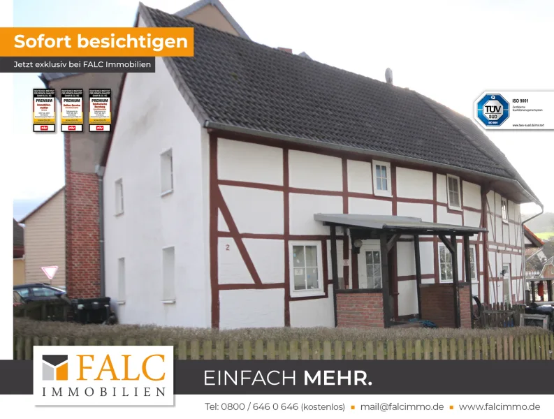  - Haus kaufen in Kirchbrak - Fachwerkhaus mit neuem Dach, gedämmter Fassade, hohen Decken und Renovierungsbedarf innen