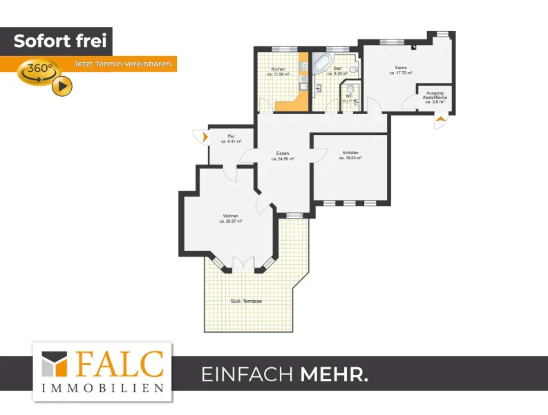 Sofort frei - Wohnung kaufen in Weimar - Wohnung Süd-Terrasse + 2 Parkplätze + Waldrandlage zum Webicht + Bushalt + gute Anbindung nach Jena