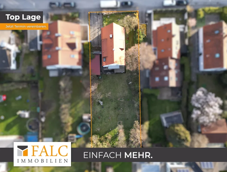 Draufsicht Grundstück - Grundstück kaufen in München - Verwirklichen Sie Ihren Traum vom Eigenheim - Baugrundstück mit Altbestand
