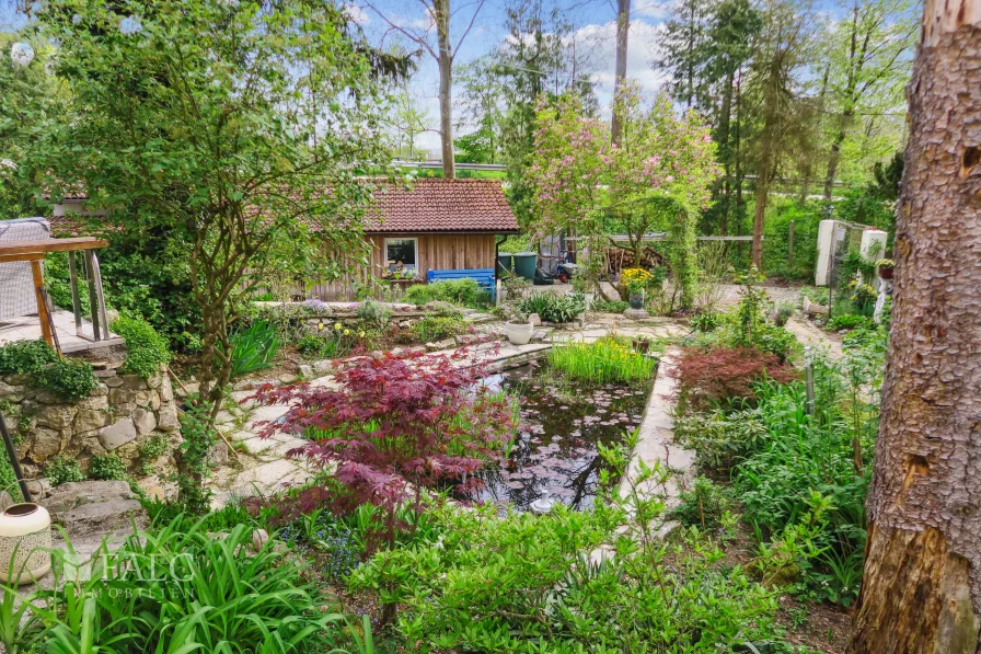 Teich, Nebengebäude, Garten