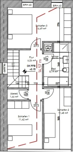 Grundriss 1 Haus E OG