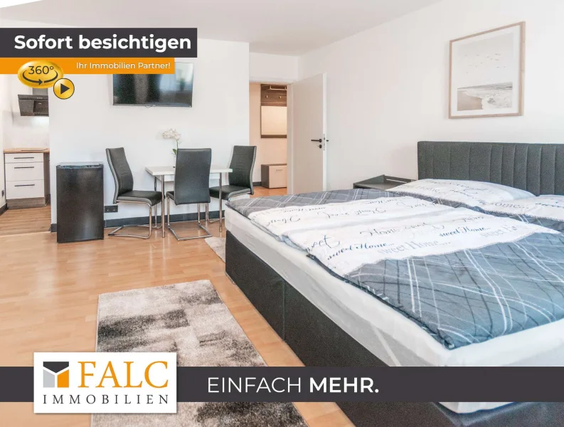 Wohn- Schlafbereich - Wohnung mieten in Essen - Business-Apartment mit Umsatzsteuerausweis / Kurzzeitvermietung