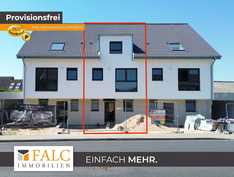 Haus Mitte Ansicht vorne - Haus kaufen in Grevenbroich - Modernes Neubau-Reihenmittelhaus mit Stellplatz und Garten