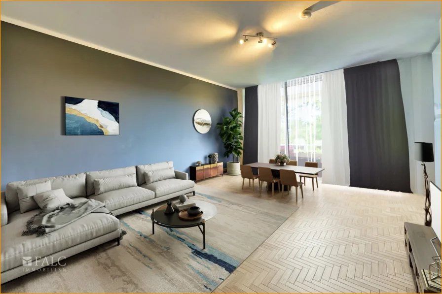 Wohnzimmer - Wohnung kaufen in Wuppertal - Schöne 4-Zimmer-Wohnung im Grünen!