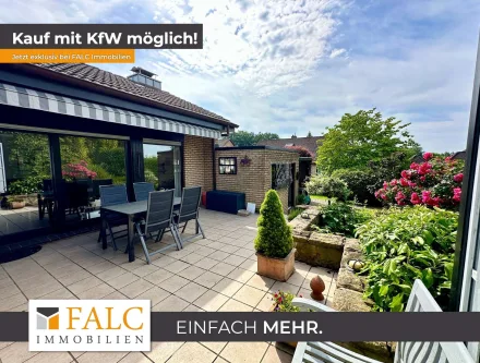 Traumhafte Terrasse - Haus kaufen in Nottuln - Traumhafte Residenz: 130 + 260 m² Wohn- und Nutzfläche inkl. Dachgeschoss und Keller