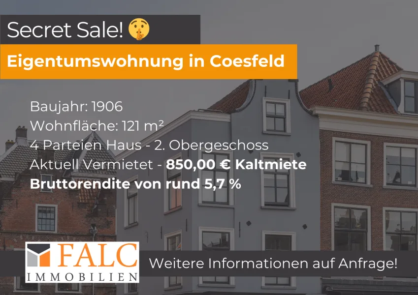 Titelbild - Wohnung kaufen in Coesfeld - Diskrete Vermarktung - Modernisierte Altbauwohnung in Coesfeld!