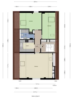 Grundriss - Wohnung kaufen in Essen - Sonnige Dachgeschosswohnung in Bestlage - Essen Bergerhausen