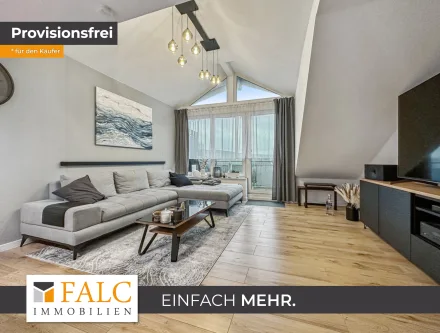 Wohnzimmer - Wohnung kaufen in Fröndenberg - Hohe Decken und Balkon mit Aussicht  übers wunderschönen Ruhrtal - Drei Zimmer Deluxe