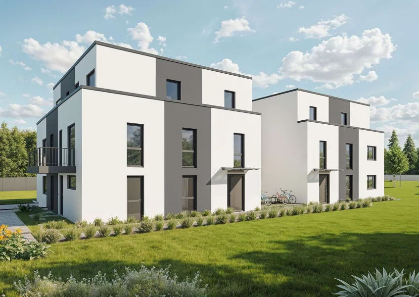 Ansicht Hauseingang - Wohnung kaufen in Niederkassel - Neubauprojekt in Niederkassel-Rheidt: 2-Zimmerwohnungen mit Balkon oder Terrasse