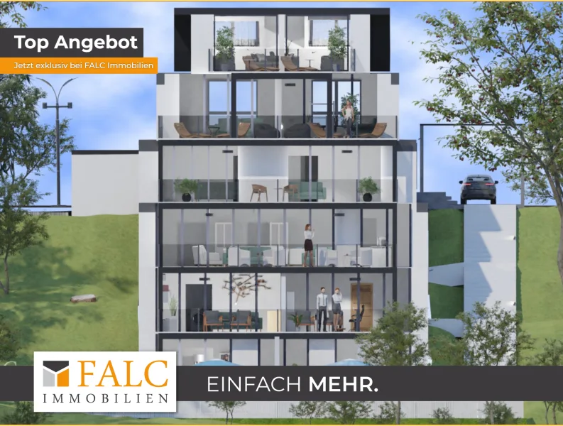 Titelbild - Wohnung kaufen in Remscheid - KfW 40 - Traumhafter Talblick & ganz viel barrierefreier Komfort - W5