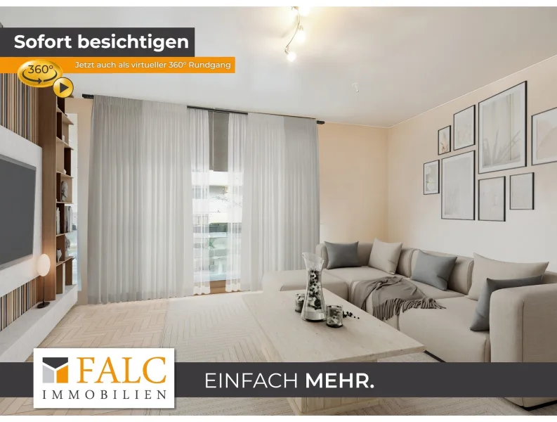 Wohnzimmer - Wohnung kaufen in Köln - Perfektes Familiennest: 4-Zimmer-Wohnung mit drei Schlafzimmern und Balkon