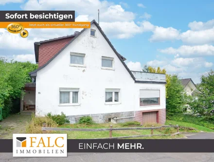 Titelbild - Haus kaufen in Wiehl - FREIE SICHT FÜR VISIONÄRE! Einfamilienhaus in grüner Standrandlage von Wiehl