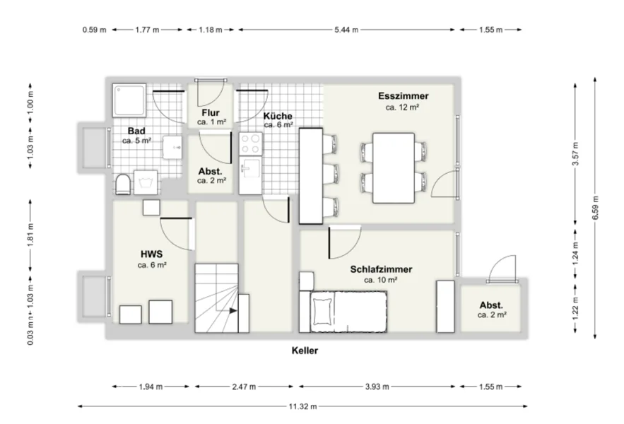 Einliegerwohnung + Keller