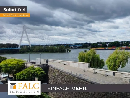 Ausblick Balkon - Wohnung mieten in Neuwied - Pool und traumhafter Rheinblick inklusive