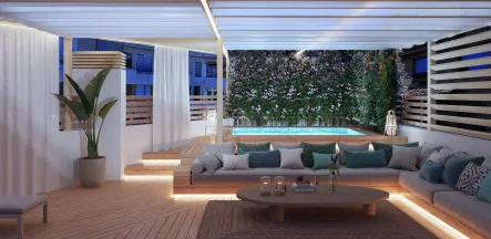 Render Abendstimmung - Wohnung kaufen in Palma - Modernes Penthouse mit Privatspähre in top zentraler Lage