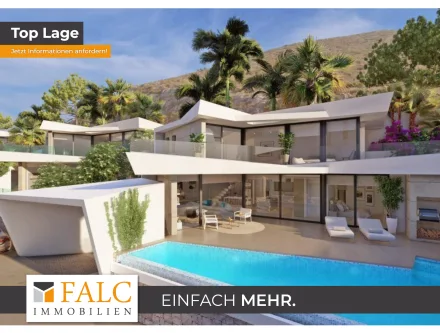 Front mit Pool - Haus kaufen in Moraira - Juwel im El Portet-Tal, 4 Zimmer Villa