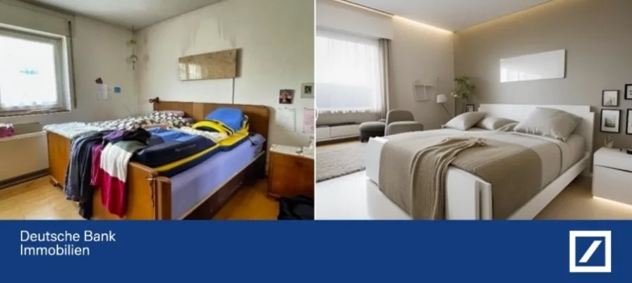Schlafzimmer (rechts staging) - Wohnung kaufen in Rheinfelden - Charmante 4-Zimmer-Wohnung in zentraler Lage