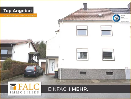 Vorderansicht Haus - Haus kaufen in Bexbach / Oberbexbach - Schöne Doppelhaushälfte in Bexbach zu verkaufen!