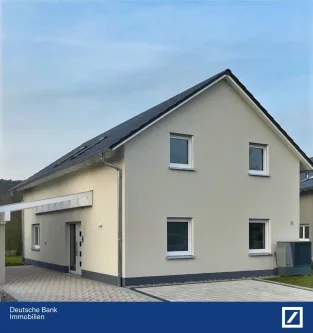 Außenaufnahme Süd Einfahrt - Haus kaufen in Burgkunstadt - Rund-um-Sorglos-Paket!Energieeffizienter Neubau - Erstbezug!