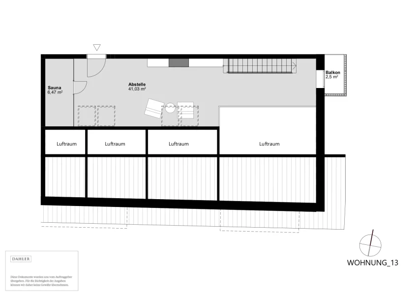 Grundriss Wohnung 13 Dachgeschoss