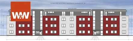 Straßenansicht(Ost) - Grundstück kaufen in Saarbrücken - SICHERES ANLAGEPROJEKT. Jetzt ca. 6% Rendite bei Vermietung und/oder 25-38% bei Abverkauf sichern!