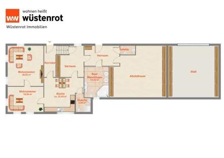 Grundriss EG - Haus kaufen in Bahretal - #Vielseitiges Potenzial# großer Drei-Seiten-Hof mit großem Grundstück