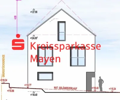 Ansicht des geplanten Neubaus - Haus kaufen in Andernach - Kirchberg. Freistehender NEUBAU in bevorzugter Wohnlage. 