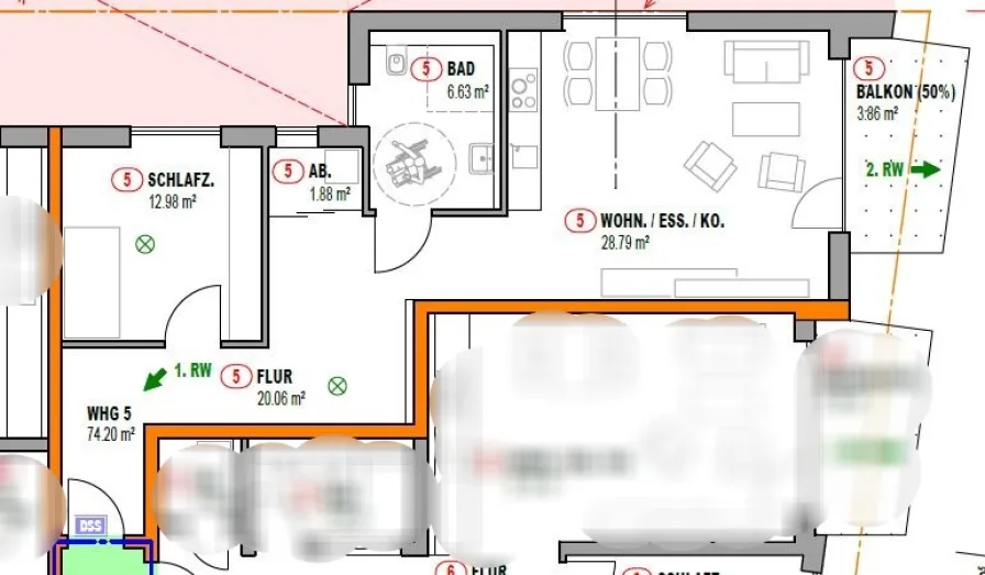 Grundriss 2.OG Wohnung 5