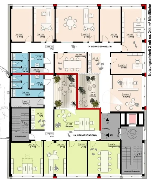 Nutzungseinheit mit ca. 244 m²