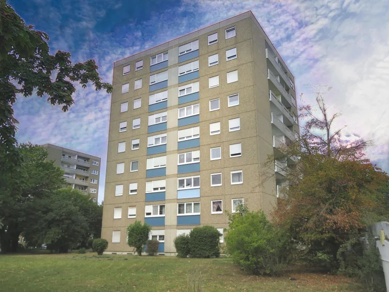 Vorderansicht - Wohnung kaufen in Ludwigshafen - Super Aussicht! Modernisierte Eigentumswohnung in LU-Pfingstweide