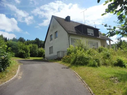 Straßenansicht - Haus kaufen in Gerolstein - Ein-/Zweifamilienhaus mit großem Grundstück und guter Lage in Müllenborn