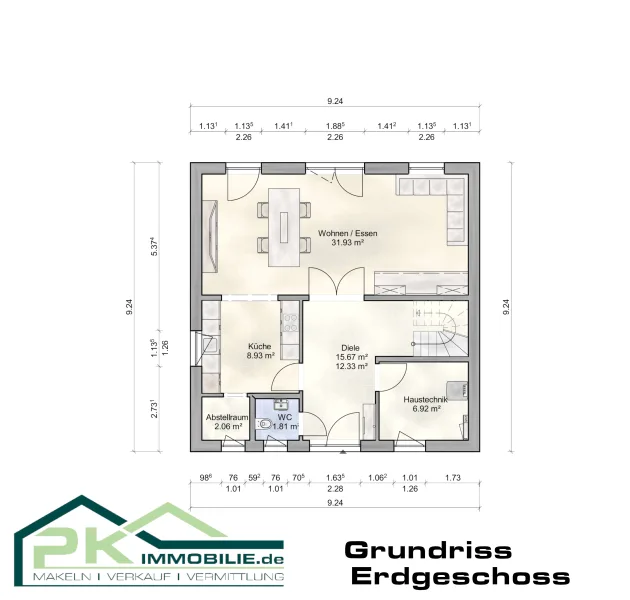 Grundriss Erdgeschoss_Stadtvilla_PKI