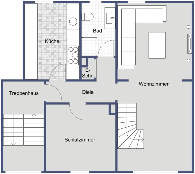 Illustrierter Grundriss Dachgeschoss