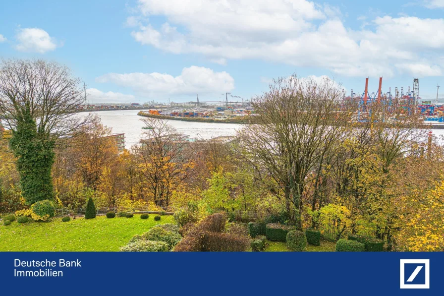 Aussicht - Wohnung kaufen in Hamburg - Exklusives Wohnen an der Elbchaussee mit direktem Blick auf die Elbe