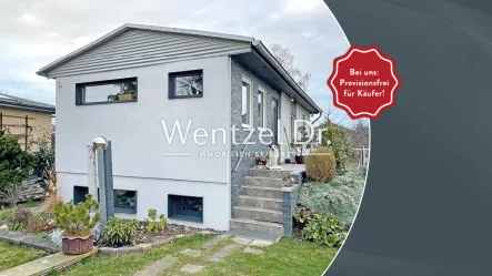 Außenansicht - Haus kaufen in Leipzig / Grünau-Siedlung - Provisionsfrei! Großes Tinyhouse mit Garten am Kulkwitzer See sucht neue Bewohner.