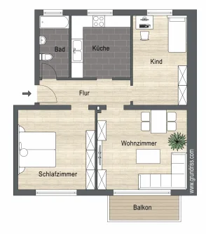 Mustergrundriss - Wohnung mieten in Hamburg - modernisierte Wohnung - Nahe der S-Bahn Neugraben-Fischbek