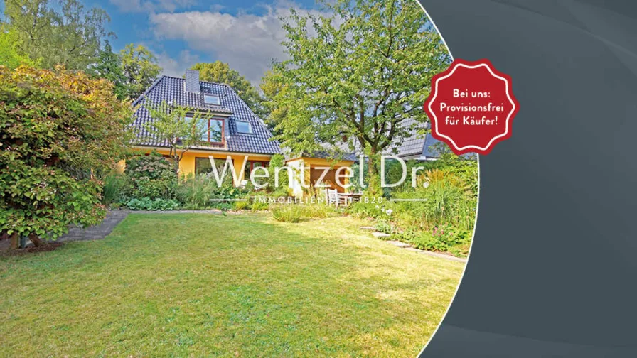 Außenansicht - Haus kaufen in Reinbek / Neuschönningstedt - PROVISIONSFREI für Käufer – Großzügiges EFH mit wunderschönem Garten und zusätzlichem Bauland