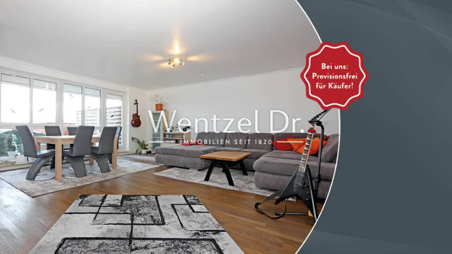 Wohnbereich - Wohnung kaufen in Glinde - PROVISIONSFREI FÜR KÄUFER - Schickes Penthouse mit Aufzug und zwei Dachterrassen im Glinder Zentrum