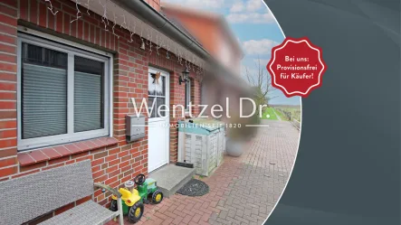 Außenansicht - Haus kaufen in Jork - Provisionsfrei für Käufer - Reihenmittelhaus mit großer zusätzlicher Gartenfläche!