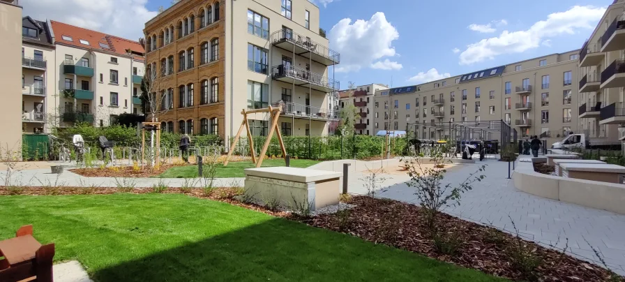 Außenaufnahme Hinterhof - Wohnung mieten in Leipzig - Gemütliche 4-Zimmerwohnung; Perfekt für eine Familie!