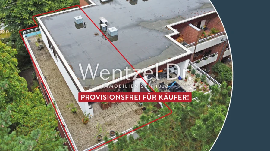  - Wohnung kaufen in Hamburg-Poppenbüttel - PROVISONSFREI für Käufer – Oben ist es am schönsten! Penthousewohnung unweit der Alster – Schleusenteich!