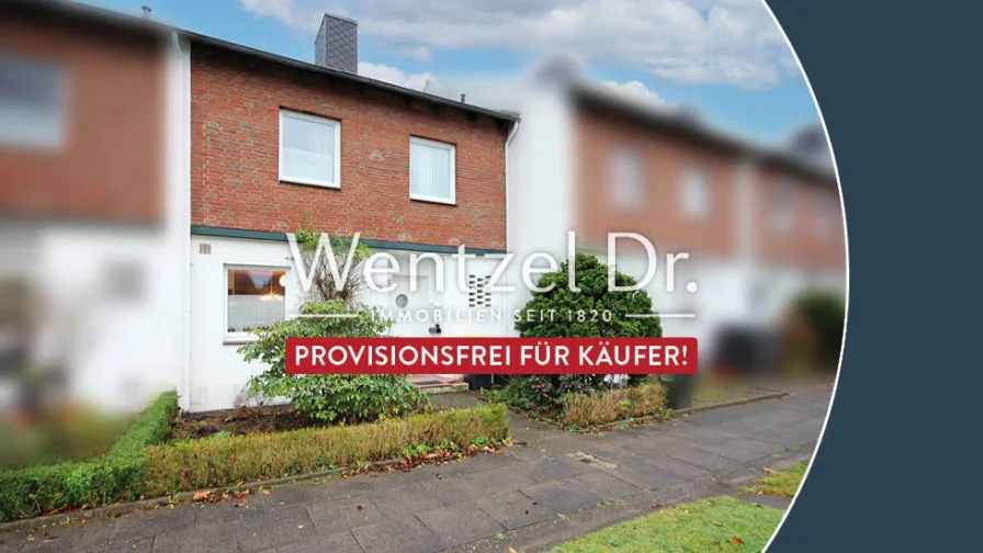 Außenansicht - Haus kaufen in Oststeinbek - PROVISIONSFREI für Käufer – Mittelreihenhaus mit 4 Zimmer und Vollkeller in absolut ruhiger Wohnlage