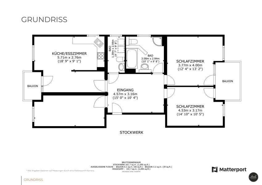 möglicher 4-Zimmer-Grundriss