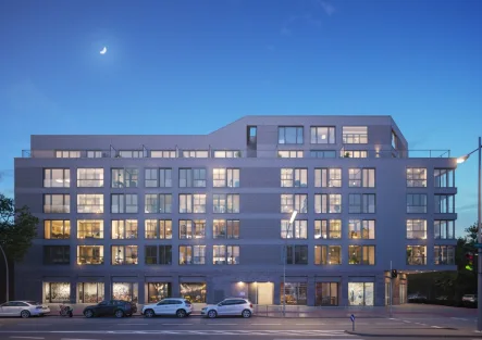Ansicht Holstenstraße nachts - Wohnung kaufen in Hamburg - Gute Stube - Stadtleben mit Ruhepol