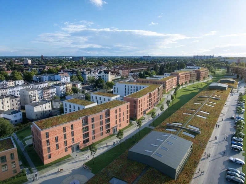 Vogelperspektive Areal UP TOWN Living - Wohnung kaufen in Lübeck - Up Town Living - Wohnen am Park